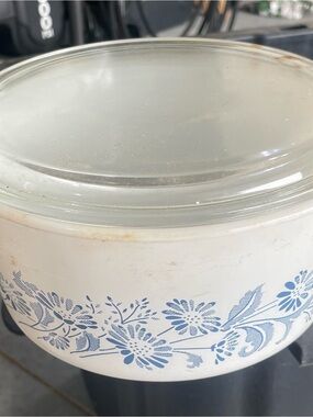 Corelle White and Blue Floral Covered Casserole